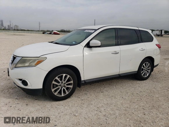 2014 Nissan Pathfinder S z VIN 5N1AR2MM4EC679257, wystawiony jako Copart lot #50843915 z przebiegiem 157 435 mil mil oraz Czysty tytuł • Clean title. Historia ofert i sprzedaży dostępna na DreamBid. Obrazek 1.