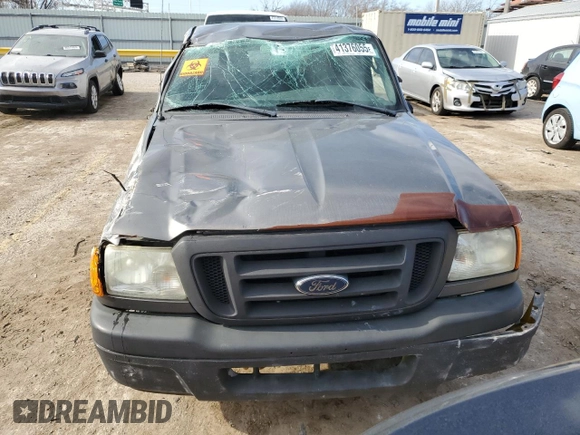 2005 Ford Ranger XLT with VIN 1FTYR44U55PA95540, listed as a Copart auction lot 41376055 with 156,734 mi miles and Salvage title. Bid and sale history available at DreamBid. Image 5.