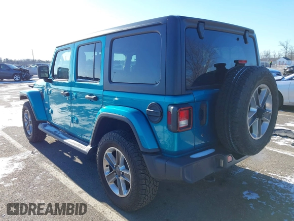 2019 Jeep Wrangler Unlimited Sahara with VIN 1C4HJXEN7KW641854, listed as a IAAI auction lot 41635091 with 51,039 mi miles and . Bid and sale history available at DreamBid. Image 3.