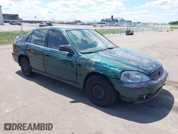 1999 Honda Civic LX z VIN 1HGEJ6672XL044666, wystawiony jako IAAI lot #42343700 z przebiegiem 144 445 mil mil oraz . Historia ofert i sprzedaży dostępna na DreamBid. Obrazek 1.