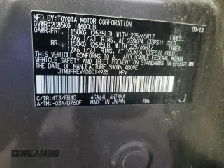 2013 Toyota RAV4 LE с VIN JTMBFREV4DD014935, выставлен на аукционе Copart как лот 46837385 с пробегом 78 920 миль миль и Чистый • Clean title. История ставок и продаж доступна на DreamBid. Изображение 13.