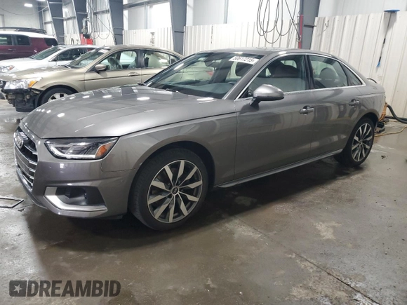 2022 Audi A4 Premium z VIN WAUABAF41NA019721, wystawiony jako Copart lot #50617215 z przebiegiem 22 057 mil mil oraz Szkoda całkowita • Salvage title. Historia ofert i sprzedaży dostępna na DreamBid. Obrazek 1.