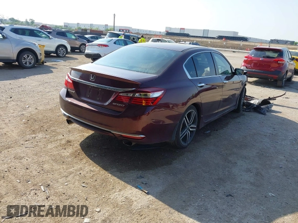 2017 Honda Accord Sport with VIN 1HGCR2F58HA025382, listed as a IAAI auction lot 42020349 with 107,021 mi miles. Bid and sale history available at carsss.com. Image 4.