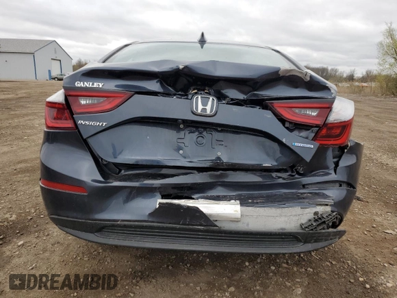 2021 Honda Insight EX with VIN 19XZE4F55ME006554, listed as a Copart auction lot 53397505 with 35,104 mi miles and Salvage Title. Bid and sale history available at carsss.com. Image 6.