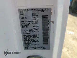 2021 Nissan NV200 S with VIN 3N6CM0KNXMK707399, listed as a Copart auction lot 56585605 with 51,484 mi miles and Salvage title. Bid and sale history available at DreamBid. Image 14.