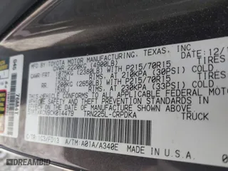 2012 Toyota Tacoma with VIN 5TFTX4CN9CX014479, listed as a IAAI auction lot 41535617 with 118,540 mi miles. Bid and sale history available at carsss.com. Image 9.