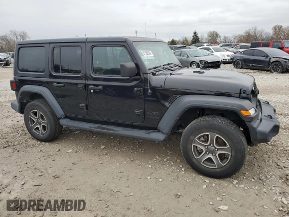 2022 Jeep Wrangler Unlimited Sport with VIN 1C4HJXDN4NW144864, listed as a Copart auction lot 81532584 with 34,830 mi miles and Salvage Title. Bid and sale history available at DreamBid. Image 4.