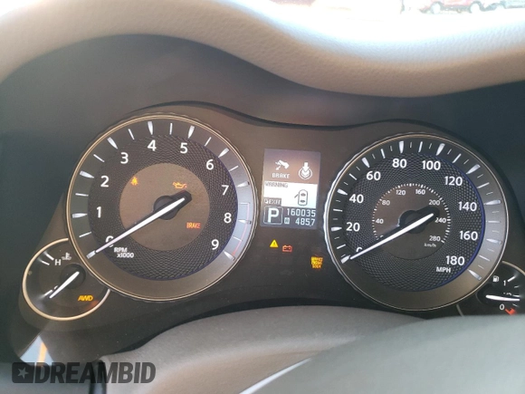 2012 Infiniti M37 with VIN JN1BY1AR4CM391352, listed as a Copart auction lot 75222834 with 160,035 mi miles and Salvage Title. Bid and sale history available at carsss.com. Image 9.