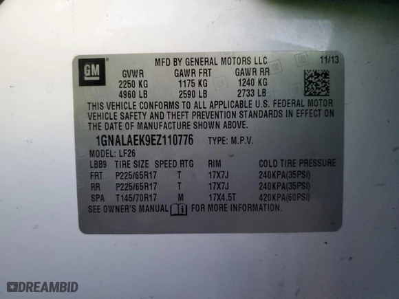 2014 Chevrolet Equinox LS with VIN 1GNALAEK9EZ110776, listed as a Copart auction lot 88718645 with 154,218 mi miles and Salvage Title. Bid and sale history available at carsss.com. Image 15.