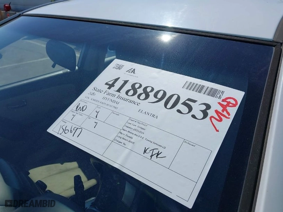2010 Hyundai Elantra SE with VIN KMHDU4AD5AU037985, listed as a IAAI auction lot 41889053 with 156,697 mi miles. Bid and sale history available at carsss.com. Image 18.