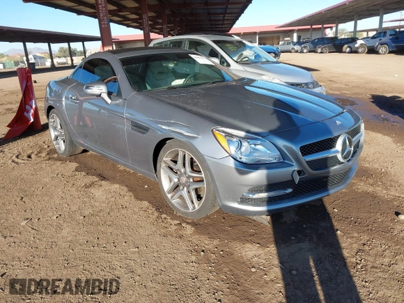 2013 Mercedes-Benz SLK-Class SLK 250 with VIN WDDPK4HA9DF058128, listed as a IAAI auction lot 41809272 with 76,860 mi miles. Bid and sale history available at carsss.com. Image 1.