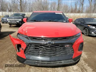 2021 Chevrolet Blazer RS with VIN 3GNKBKRS2MS579615, listed as a Copart auction lot 48913135 with 25,576 mi miles and Salvage title. Bid and sale history available at DreamBid. Image 5.