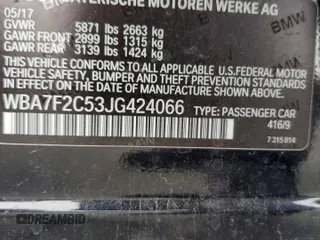 2018 BMW 7 Series ALPINA B7 xDrive with VIN WBA7F2C53JG424066, listed as a Copart auction lot 84099754 with 68,136 mi miles and Salvage Title. Bid and sale history available at carsss.com. Image 12.