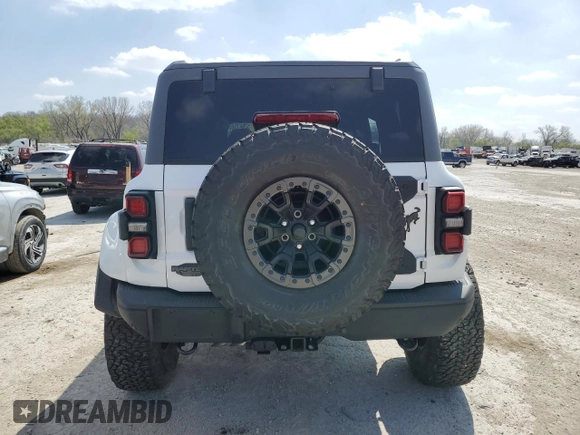 2024 Ford Bronco Raptor with VIN 1FMEE0RR6RLA11617, listed as a Copart auction lot 52641585 with 7,096 mi miles and Salvage title. Bid and sale history available at DreamBid. Image 6.