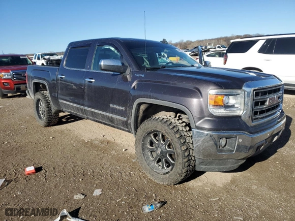 2015 GMC Sierra 1500 SLT with VIN 3GTU2VEC3FG113554, listed as a Copart auction lot 84968114 with 118,576 mi miles and Salvage Title. Bid and sale history available at carsss.com. Image 4.