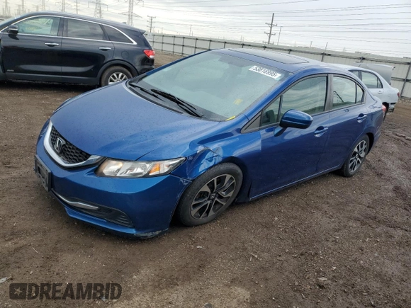 2015 Honda Civic EX with VIN 19XFB2F87FE075744, listed as a Copart auction lot 53816995 with 63,374 mi miles and Salvage Title. Bid and sale history available at DreamBid. Image 1.