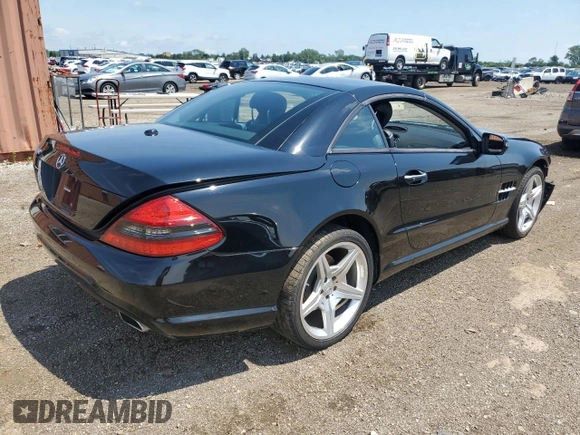 2009 Mercedes-Benz SL 550 with VIN WDBSK71F79F146967, listed as a Copart auction lot 62679494 with 57,412 mi miles and Salvage title. Bid and sale history available at DreamBid. Image 3.