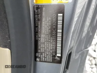 2008 BMW 6 Series 650i with VIN WBAEB53538CX62802, listed as a Copart auction lot 71491984 with 84,252 mi miles and Salvage Title. Bid and sale history available at carsss.com. Image 12.