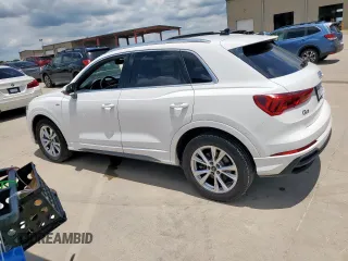 2023 Audi Q3 S line Premium with VIN WA1DECF32P1074282, listed as a Copart auction lot 58596045 with 52,392 mi miles and Salvage title. Bid and sale history available at DreamBid. Image 2.