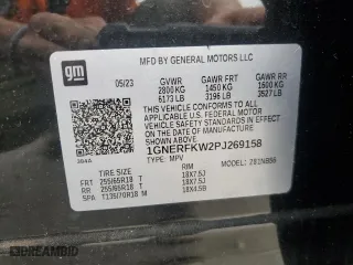 2023 Chevrolet Traverse LS with VIN 1GNERFKW2PJ269158, listed as a Copart auction lot 50383185 with 23,590 mi miles and Salvage Title. Bid and sale history available at carsss.com. Image 13.