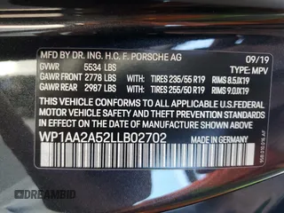 2020 Porsche Macan with VIN WP1AA2A52LLB02702, listed as a Copart auction lot 52910305 with 36,063 mi miles and Salvage title. Bid and sale history available at DreamBid. Image 14.