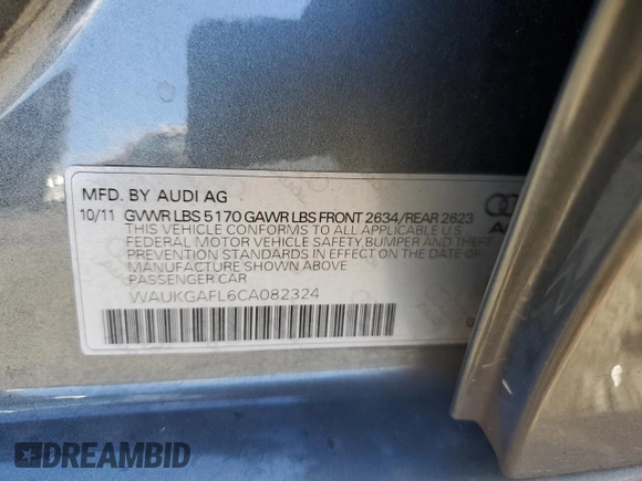 2012 Audi S4 Prestige with VIN WAUKGAFL6CA082324, listed as a Copart auction lot 45993045 with 57,768 mi miles and Salvage Title. Bid and sale history available at carsss.com. Image 14.