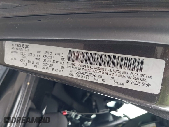 2016 Jeep Wrangler Willys Wheeler with VIN 1C4GJWAG2GL318981, listed as a IAAI auction lot 42390588 with 131,559 mi miles and . Bid and sale history available at DreamBid. Image 9.