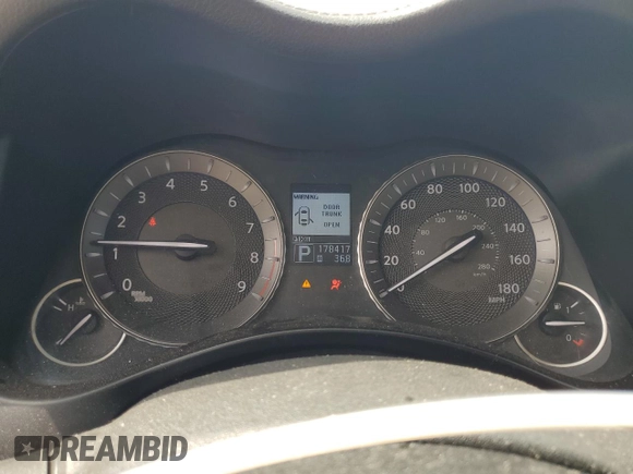 2012 Infiniti M37 with VIN JN1BY1ARXCM396491, listed as a Copart auction lot 53595085 with 178,417 mi miles and Salvage Title. Bid and sale history available at carsss.com. Image 9.