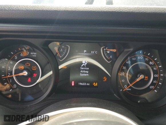 2024 Jeep Wrangler Sport S with VIN 1C4PJXDN2RW153564, listed as a Copart auction lot 58800705 with 19,633 mi miles and Salvage title. Bid and sale history available at DreamBid. Image 9.