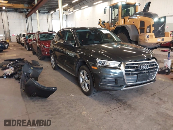 2020 Audi Q5 Premium with VIN WA1ANAFY8L2025272, listed as a IAAI auction lot 41891966 with 76,626 mi miles and . Bid and sale history available at DreamBid. Image 1.