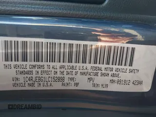 2020 Jeep Grand Cherokee Limited with VIN 1C4RJEBG1LC152898, listed as a IAAI auction lot 41278478 with 63,742 mi miles and . Bid and sale history available at DreamBid. Image 9.