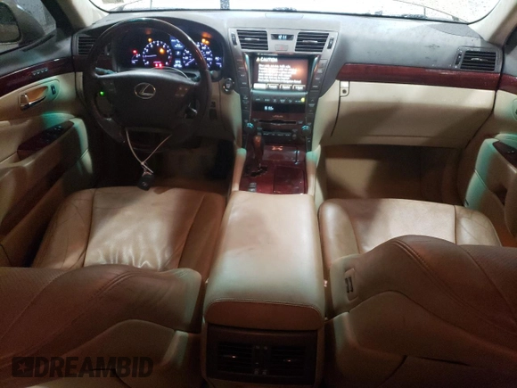 2007 Lexus LS 460 with VIN JTHBL46F175040148, listed as a Copart auction lot 50335035 with 181,107 mi miles and Salvage Title. Bid and sale history available at DreamBid. Image 8.
