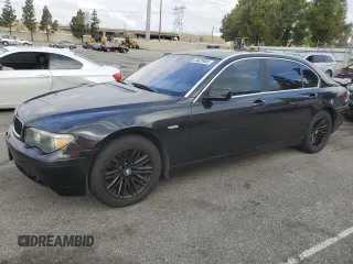 2003 BMW 7 Series 745Li with VIN WBAGN63403DR10940, listed as a Copart auction lot 54620465 with 184,535 mi miles and Salvage Title. Bid and sale history available at carsss.com. Image 1.