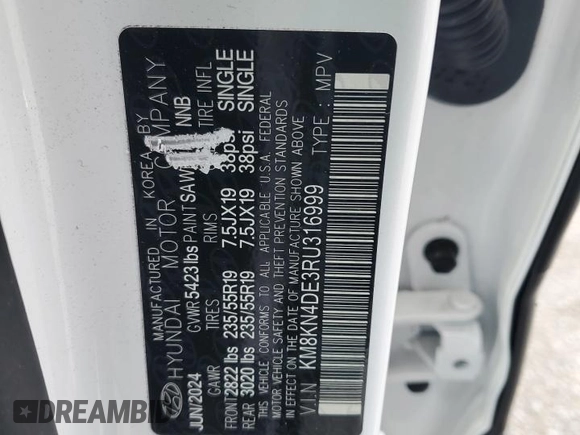 2024 Hyundai Ioniq 5 SEL z VIN KM8KN4DE3RU316999, wystawiony jako Copart lot #53107055 z przebiegiem 2 543 mil mil oraz Szkoda całkowita • Salvage title. Historia ofert i sprzedaży dostępna na DreamBid. Obrazek 14.