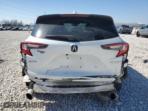 2022 Acura RDX w/A-Spec Package with VIN 5J8TC1H63NL005607, listed as a Copart auction lot 46160615 with 43,821 mi miles and Salvage Title. Bid and sale history available at carsss.com. Image 6.