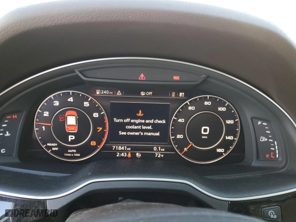 2018 Audi Q7 Premium Plus with VIN WA1LAAF74JD050408, listed as a Copart auction lot 48932945 with 71841 miles and Salvage Title. Bid and sale history available at carsss.com. Image 9.