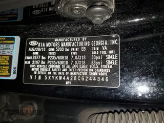 2012 Kia Sorento SX with VIN 5XYKW4A28CG244346, listed as a Copart auction lot 45053495 with 167,164 mi miles and Clean Title. Bid and sale history available at carsss.com. Image 12.