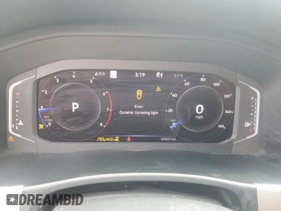 2022 Volkswagen Atlas SEL with VIN 1V2BR2CA8NC534303, listed as a Copart auction lot 57962305 with 40,401 mi miles and Salvage title. Bid and sale history available at DreamBid. Image 9.