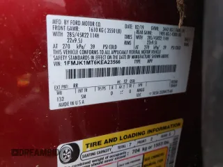 2019 Ford Expedition Max Platinum with VIN 1FMJK1MT6KEA23566, listed as a Copart auction lot 84146234 with Not provided miles and Salvage title. Bid and sale history available at DreamBid. Image 13.