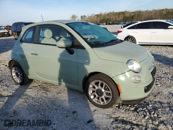 2013 FIAT 500 Pop with VIN 3C3CFFAR9DT543839, listed as a Copart auction lot 50537445 with 166,177 mi miles and Salvage Title. Bid and sale history available at carsss.com. Image 4.