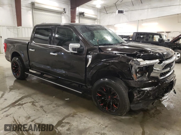 2021 Ford F-150 XL with VIN 1FTFW1E8XMFA60626, listed as a Copart auction lot 59410735 with 95,684 mi miles and Salvage title. Bid and sale history available at DreamBid. Image 4.
