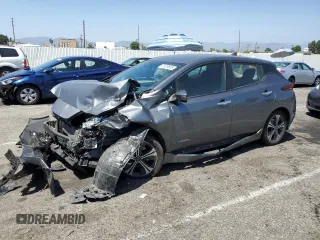 2018 Nissan LEAF SV with VIN 1N4AZ1CP5JC301295, listed as a Copart auction lot 61619655 with 92,845 mi miles and Salvage title. Bid and sale history available at DreamBid. Image 1.