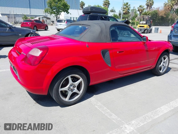2000 Toyota MR2 z VIN JTDFR3207Y0021485, wystawiony jako IAAI lot #42281031 z przebiegiem 133 064 mil mil oraz . Historia ofert i sprzedaży dostępna na DreamBid. Obrazek 4.