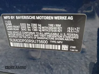 2024 BMW X3 sDrive30i z VIN 5UX43DP00R9U75600, wystawiony jako IAAI lot #42072731 z przebiegiem Nie podano mil oraz . Historia ofert i sprzedaży dostępna na DreamBid. Obrazek 9.