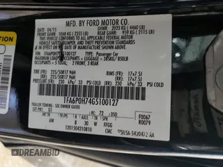 2016 Ford Fusion SE with VIN 1FA6P0H74G5100127, listed as a Copart auction lot 61381755 with 93,782 mi miles and Salvage title. Bid and sale history available at DreamBid. Image 12.