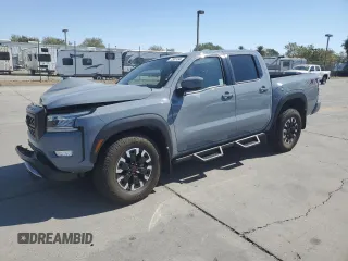 2023 Nissan Frontier Pro-X with VIN 1N6ED1EJ8PN647628, listed as a Copart auction lot 72981494 with 14,308 mi miles and Salvage title. Bid and sale history available at DreamBid. Image 1.