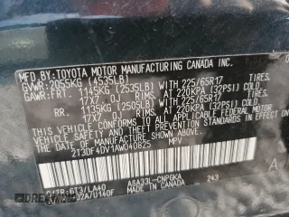 2010 Toyota RAV4 Limited with VIN 2T3DF4DV1AW040825, listed as a Copart auction lot 59235115 with 231,338 mi miles and Salvage title. Bid and sale history available at DreamBid. Image 13.