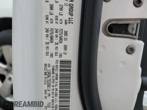 2012 Ram 1500 Big Horn z VIN 1C6RD6LT5CS282110, wystawiony jako Copart lot #47638885 z przebiegiem 168 373 mil mil oraz Szkoda całkowita • Salvage title. Historia ofert i sprzedaży dostępna na DreamBid. Obrazek 12.