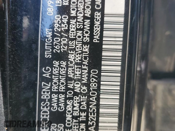 1992 Mercedes-Benz S 320 z VIN WDBGA32E5NA018970, wystawiony jako Copart lot #62782204 z przebiegiem 135 854 mil mil oraz Czysty tytuł • Clean title. Historia ofert i sprzedaży dostępna na DreamBid. Obrazek 12.