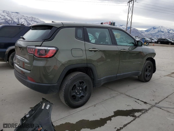 2018 Jeep Compass Sport with VIN 3C4NJDABXJT262512, listed as a Copart auction lot 49705275 with 103,430 mi miles and Salvage Title. Bid and sale history available at carsss.com. Image 3.